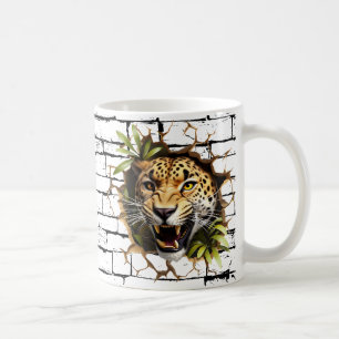 3D Luipaard Muurbreuk Kunst – Realistische Safari Koffiemok