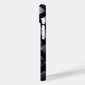 3D Luxe Zwart Metallic Hoesje - Strak Donker (Achterkant / Links)