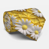 3D madeliefjes wit en geel Stropdas (Opgerold)