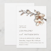 3D Magnolia Bloemen Bruiloft Kaart (Voorkant / Achterkant)
