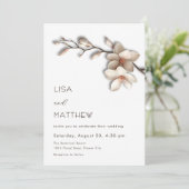 3D Magnolia Bloemen Casual Bruiloft Kaart (Staand voorkant)