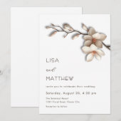 3D Magnolia Bloemen Casual Bruiloft Kaart (Voorkant / Achterkant)