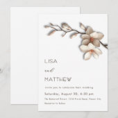 3D Magnolia Bloemen Casual Bruiloft Kaart (Voorkant / Achterkant)