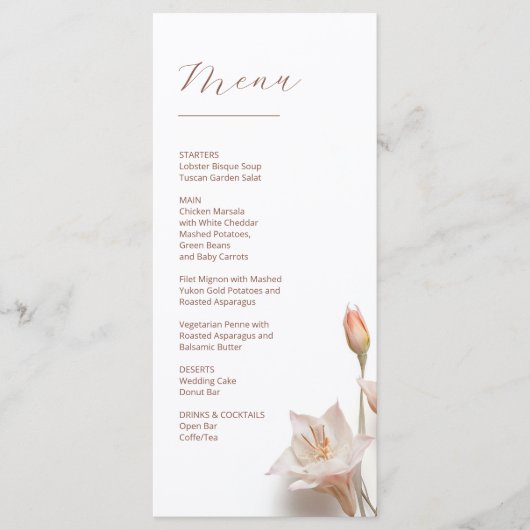 3D Magnolia Bloemen Menu (Voorkant)