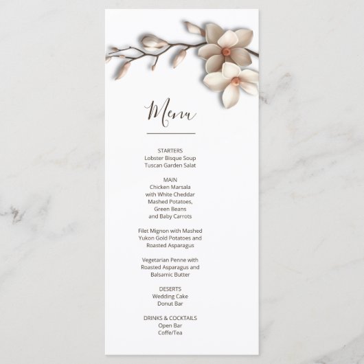 3D Magnolia Flowers Menu (Voorkant)