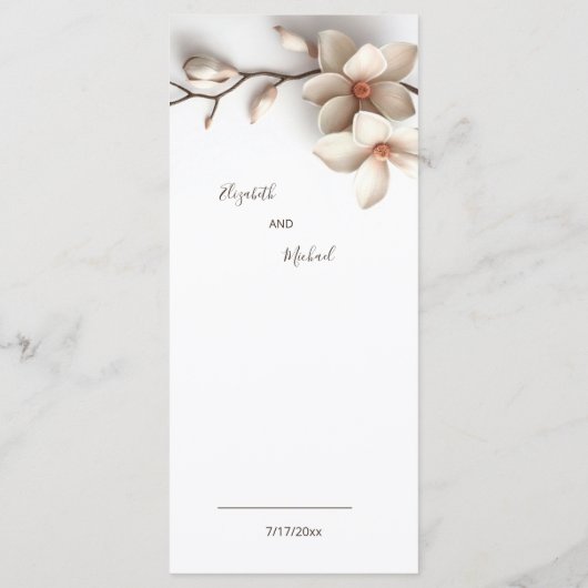 3D Magnolia Flowers Menu (Achterkant)