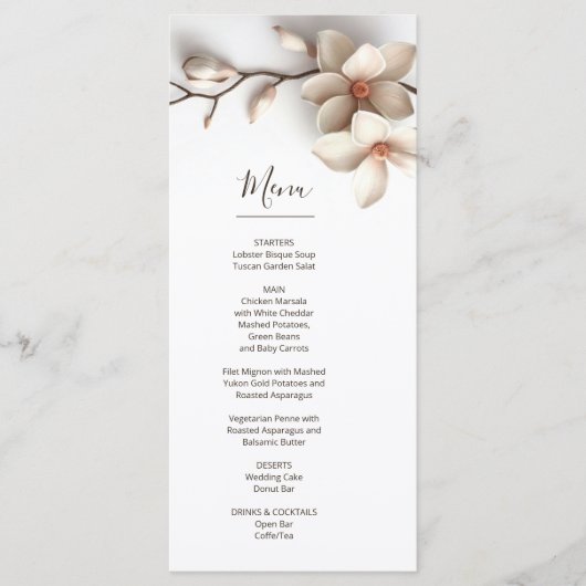3D Magnolia Flowers Menu (Voorkant)
