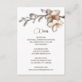3D Magnolia Flowers White Details Informatiekaartje