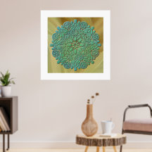 3D Mandala Meditatie Yoga kleurrijke achtergrond