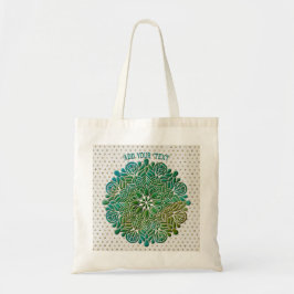 3D Mandala Meditatie Yoga kleurrijke achtergrond Tote Bag