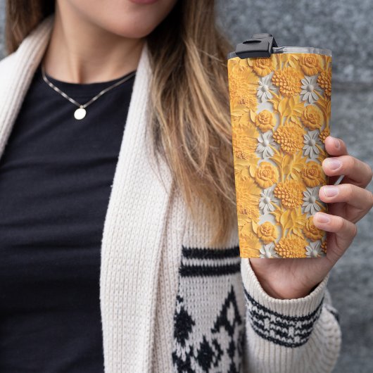 3D Marigold Floral Thermosbeker
