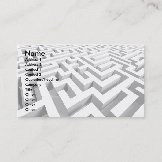3D Maze Visitekaartje (Voorkant)