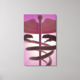 3d medische kaduceus canvas afdruk