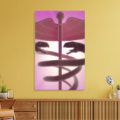 3d medische kaduceus canvas afdruk (Insitu (Woonkamer))
