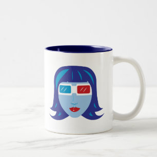 3D-meisje Tweekleurige Koffiemok