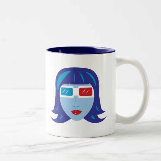 3D-meisje Tweekleurige Koffiemok (Rechts)