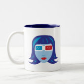 3D-meisje Tweekleurige Koffiemok (Links)