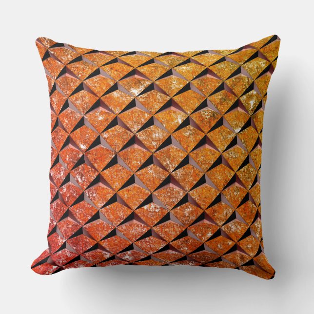 3D mengen met ruwe oranje achtergrond Kussen (Voorkant)