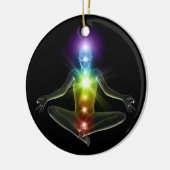 3d mens in yoga pose met chakras keramisch ornament (Links)