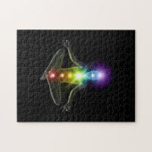 3d mens in yoga pose met chakras legpuzzel (Horizontaal)