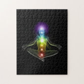 3d mens in yoga pose met chakras legpuzzel (Verticaal)