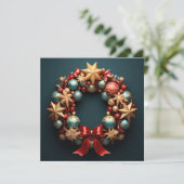 3D Merry Christmas Wreath Kaart (Staand voorkant)