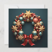 3D Merry Christmas Wreath Kaart (Voorkant)