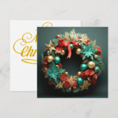 3D Merry Christmas Wreath Kaart (Voorkant / Achterkant)