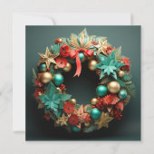 3D Merry Christmas Wreath Kaart (Voorkant)