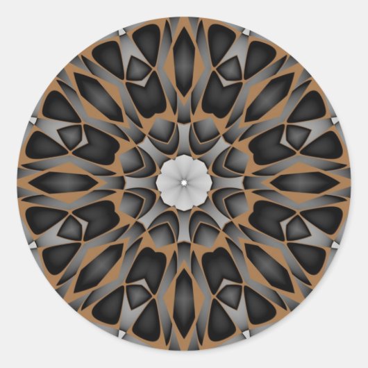 3D Mesmerizing Mandala Ronde Sticker (Voorkant)