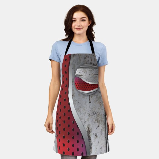 3D Metaal getextureerde Art All-Over-Print Tanktop Schort (Gedragen)