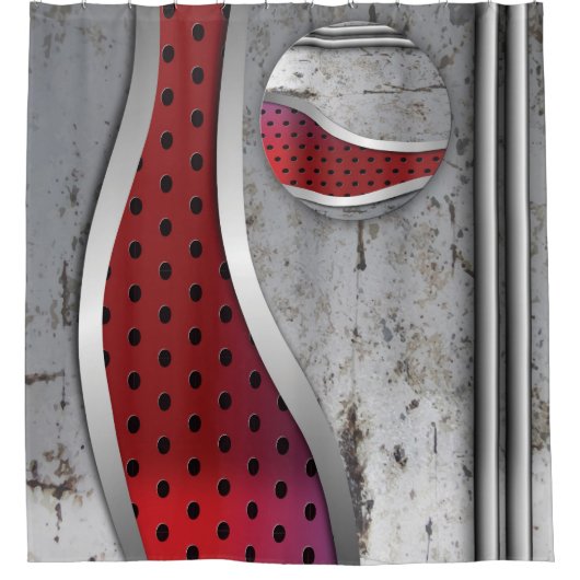 3D Metaal getextureerde Art Douchegordijn (Voorkant)