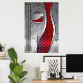 3D Metaal getextureerde Art Poster (Thuiskantoor)