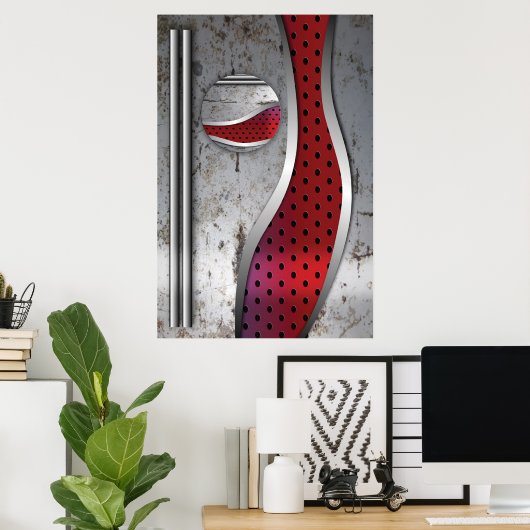 3D Metaal getextureerde Art Poster (Thuiskantoor)