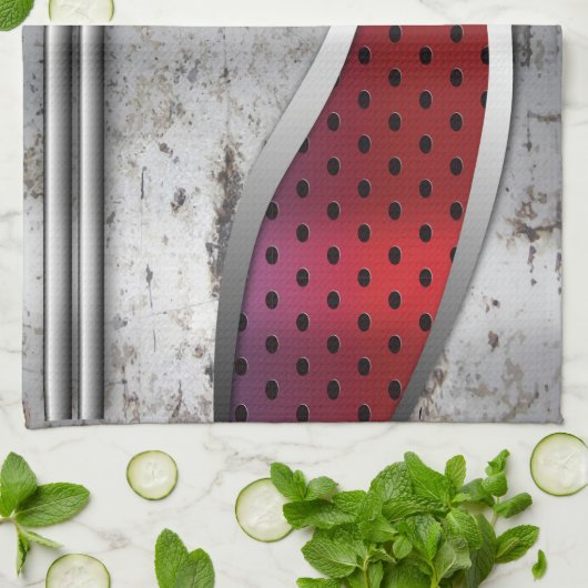 3D Metalen textuur stilstand Theedoek (Gevouwen)