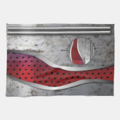 3D Metalen textuur stilstand Theedoek (Horizontaal)