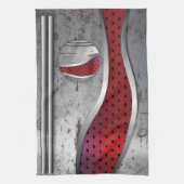 3D Metalen textuur stilstand Theedoek (Verticaal)