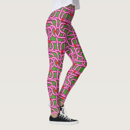 3D Metallic geweven buizen Leggings