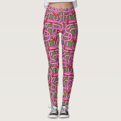 3D Metallic geweven buizen Leggings (Voorkant)