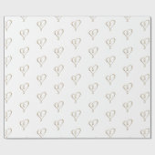 3D Metallic Gold Heart Weddenschap Jubileum Cadeaupapier (Vlak)