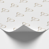 3D Metallic Gold Heart Weddenschap Jubileum Cadeaupapier (Hoek)