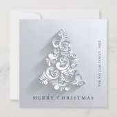 3D minimalistische kerstboom groet Feestdagenkaart (Voorkant)