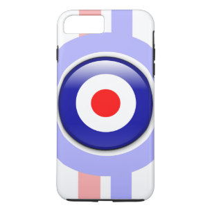3d Mod-doel op blauwe en rode lijnen Case-Mate iPhone Case