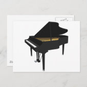 3D-model: Black Grand Piano: Briefkaart (Voorkant / Achterkant)