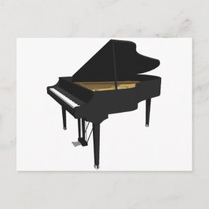 3D-model: Black Grand Piano: Briefkaart