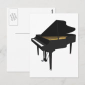 3D-model: Black Grand Piano: Briefkaart (Voorkant / Achterkant)
