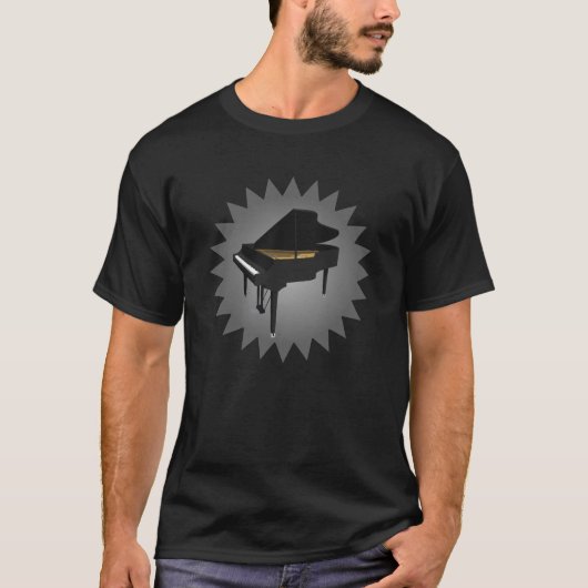 3D-model: Black Grand Piano: T-shirt (Voorkant)