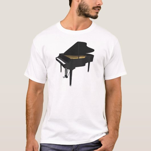 3D-model: Black Grand Piano: T-shirt (Voorkant)