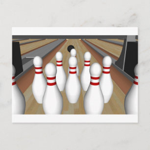 3D-model: Bowling Pins op Lane: Briefkaart