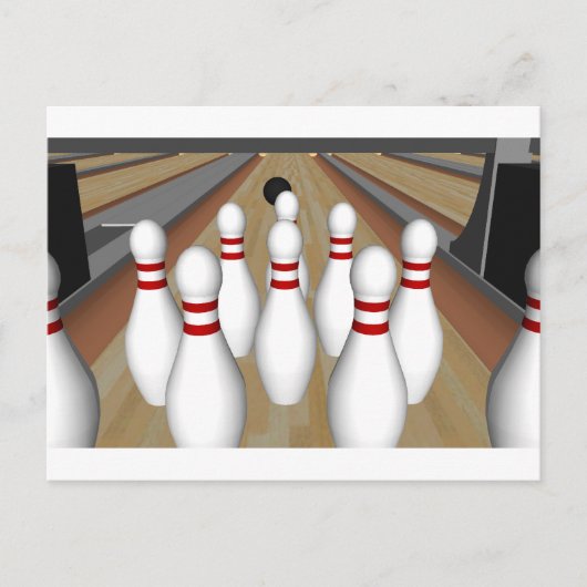 3D-model: Bowling Pins op Lane: Briefkaart (Voorkant)